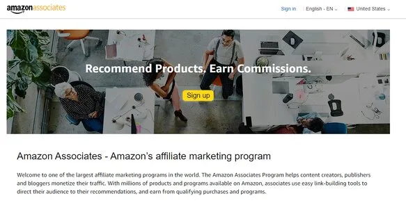 Amazon Associates - one of the best affiliate marketing programs for beginners